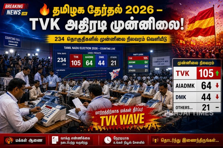 2026 தமிழக சட்டப்பேரவைத் தேர்தல்: தமிழக வெற்றிக் கழகம் முன்னிலையில் – அரசியலில் புதிய திருப்பம்