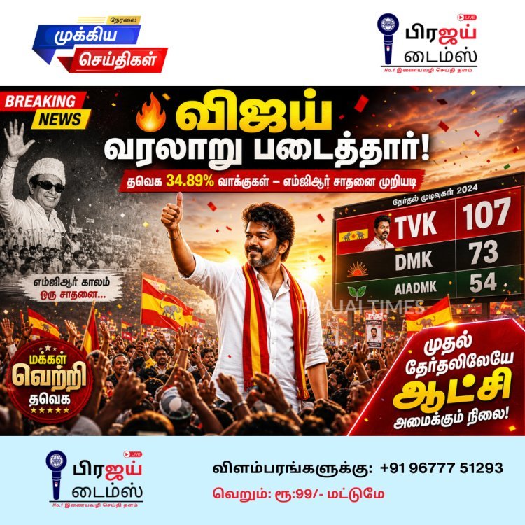 2026 தேர்தல்: தவெக தலைவர் விஜய், எம்ஜிஆரின் சாதனையை முறியடித்து வரலாற்று வெற்றி