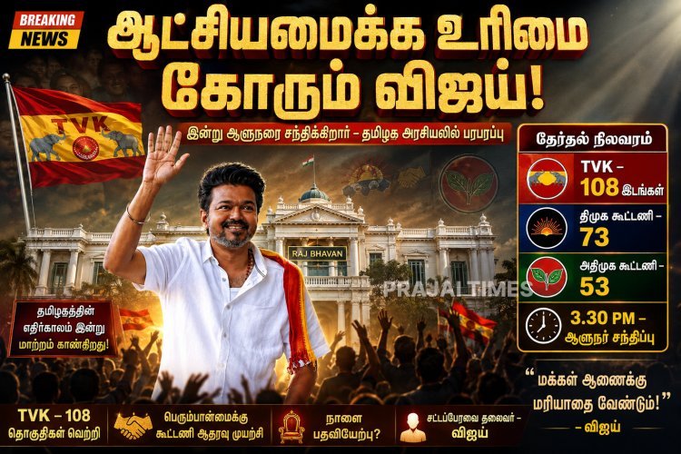 ஆட்சியமைக்க ஆளுநரை சந்திக்கிறார் விஜய் – அரசியல் பரபரப்பு