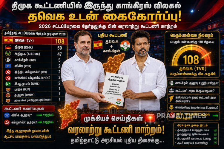 திமுக கூட்டணியில் இருந்து விலகிய காங்கிரஸ்: தவெகவுடன் புதிய கூட்டணி உறுதி