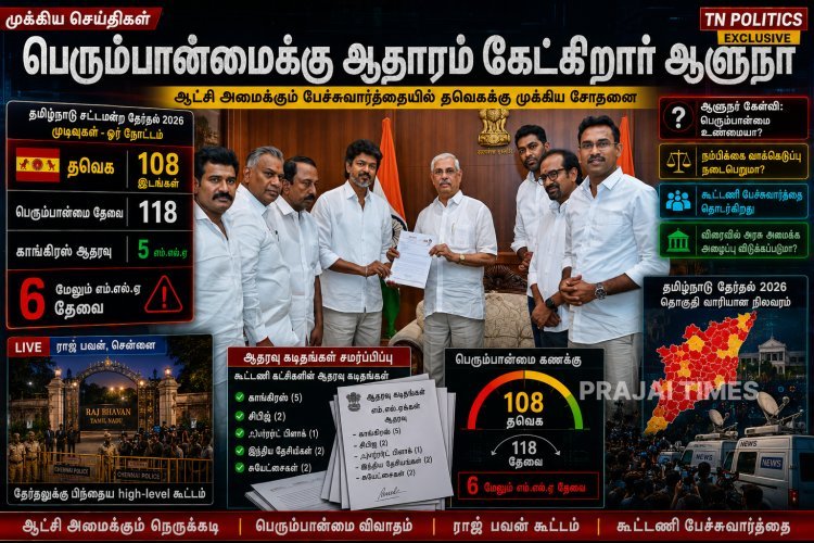 ஆளுநருடன் மீண்டும் சந்திப்பு: பெரும்பான்மை குறித்து விஜய்யிடம் விளக்கம் கோரிய ஆளுநர்