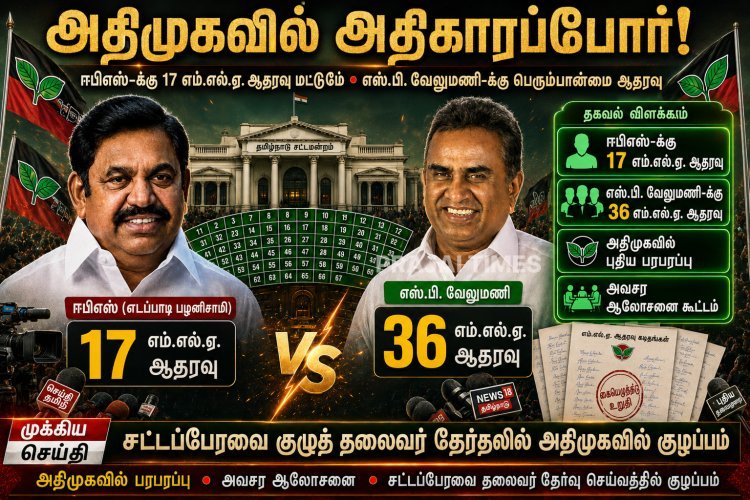 அதிமுகவில் உட்கட்சி பூகம்பம்? – எடப்பாடிக்கு 17 எம்எல்ஏக்கள் மட்டும் ஆதரவு!