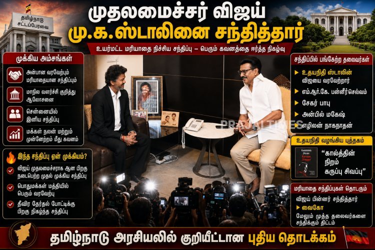 மு.க. ஸ்டாலினை சந்தித்து வாழ்த்து பெற்ற முதல்வர் ஜோசப் விஜய்!