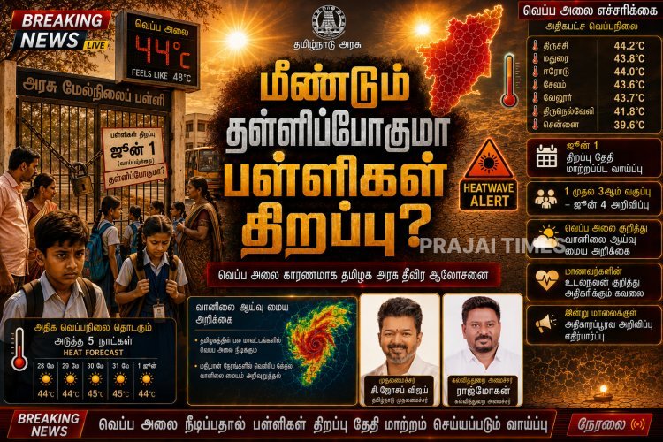தமிழக பள்ளிகள் திறப்பு தள்ளிப்போகுமா?.. வெப்ப அலை காரணமாக முக்கிய ஆலோசனை!