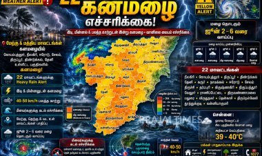 தமிழகத்தின் 22 மாவட்டங்களுக்கு கனமழை எச்சரிக்கை.. இன்று இடி, மின்னலுடன் பலத்த மழை!