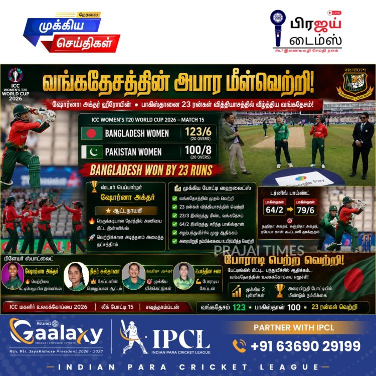 பாகிஸ்தானை சுருட்டிய வங்கதேசம்.. ஷோர்னா அக்தர் அதிரடியில் 23 ரன்கள் வித்தியாசத்தில் அபார வெற்றி!