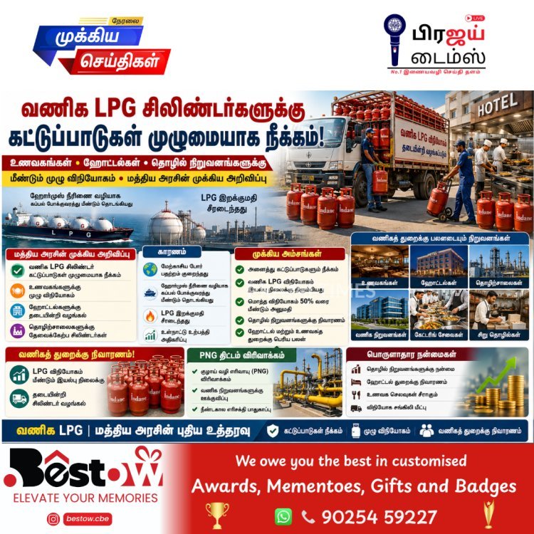வணிக எரிவாயு சிலிண்டருக்கு இனி கட்டுப்பாடு இல்லை.. மத்திய அரசு முக்கிய அறிவிப்பு!
