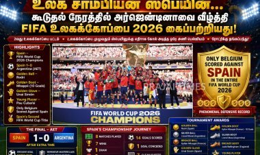 FIFA உலகக்கோப்பை 2026 சாம்பியன் ஸ்பெயின்! கூடுதல் நேரத்தில் அர்ஜென்டினாவை 1-0 என வீழ்த்தி வரலாற்று சாதனை