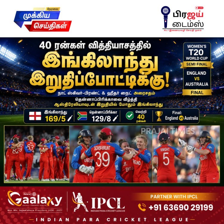 இங்கிலாந்து அபாரம்... தென்னாப்பிரிக்காவை வீழ்த்தி உலகக் கோப்பை இறுதிப்போட்டிக்கு முன்னேற்றம்!