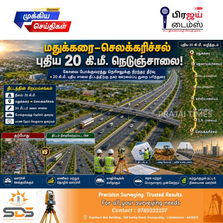 கோவையில் 20 கி.மீ புதிய நெடுஞ்சாலை... மதுக்கரை–செலக்கரிச்சல் இணைக்கும் மெகா திட்டம்!