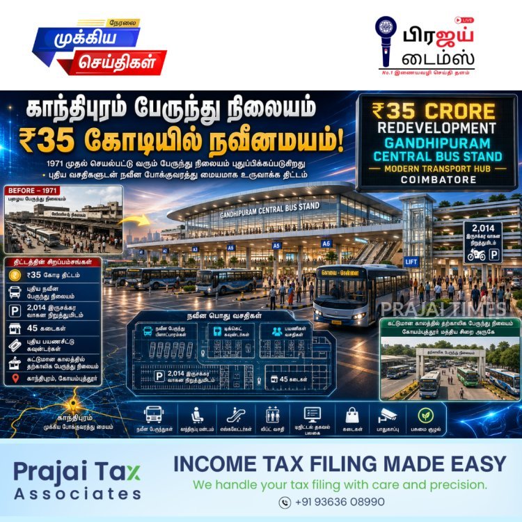 கோவை காந்திபுரம் மத்திய பேருந்து நிலையம் ரூ.35 கோடியில் மறுசீரமைப்பு: புதிய நவீன பேருந்து நிலையம்