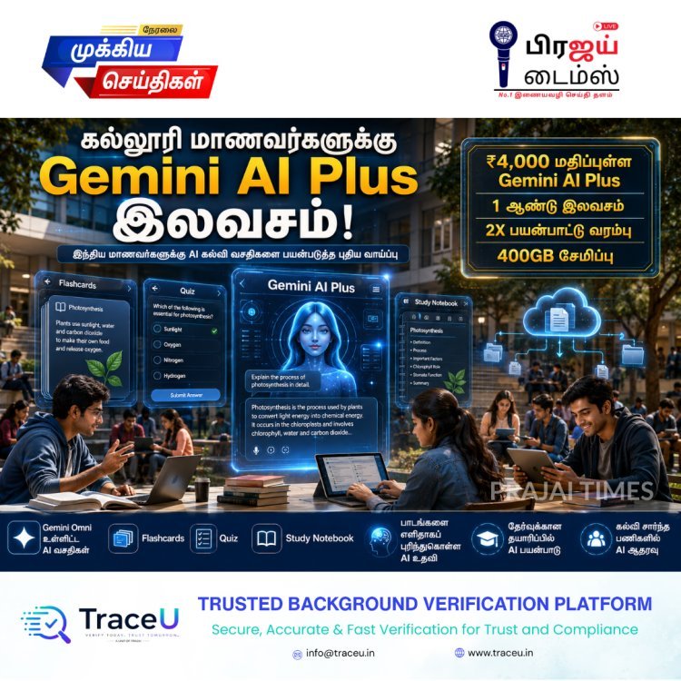 கல்லூரி மாணவர்களுக்கு ரூ.4,000 மதிப்புள்ள Gemini AI Plus இலவசம்!